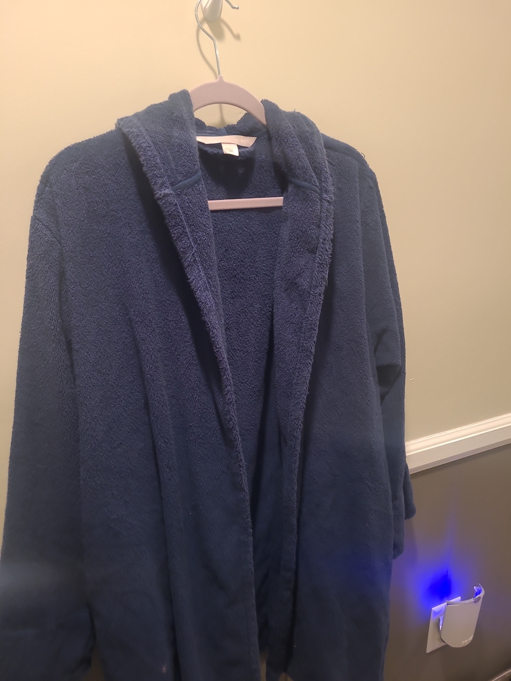 Y2K Victoria’s Secret Navy Blue Long Thick Turkish Terry Cloth Tie Robe M/L - Picture 3 of 12